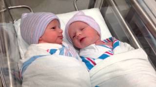 Newborn one hour old twins have first conversation [upl. by Brenden]