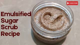 How to make emulsified sugar scrub easy recipe Coffee sugar scrub recipe [upl. by Kennet]