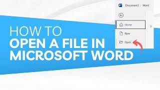 HOW TO OPEN A FILE IN MICROSOFT WORD USING THE BROWSE FOLDER [upl. by Aurelia454]