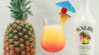 Malibu Sunset Cocktail  Belize Sunset Recipe [upl. by Sutsuj]