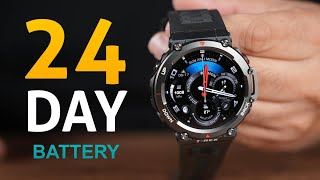 Up to 24 days battery wala smartwatch Amazfit TRex 2 review long term [upl. by Nelleyram]