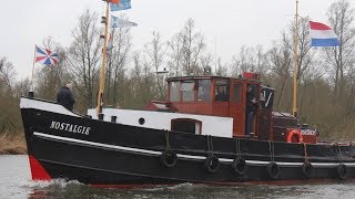 Sleepboot Nostalgie met Industrie 2D6 scheepsdiesel door de Biesbosch [upl. by Mimajneb]