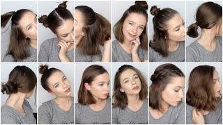 12 EASY HAIRSTYLES FOR SHORT HAIR ♡ [upl. by Wald]