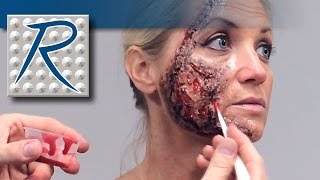 Special Effects Makeup Tutorial  Face Burn Wound Made Using Skin Tite® Silicone [upl. by Ecirtnuahs541]