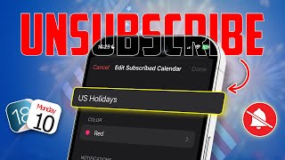 How to Delete or Unsubscribe US Holidays in iPhone Calendar  Remove US Holidays in iCalendar [upl. by Ahsekyw]