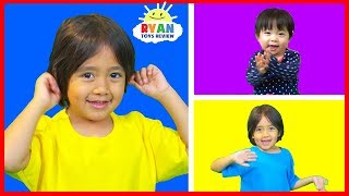 Body Parts Exercise Songs for Children with Ryan ToysReview [upl. by Ardua]