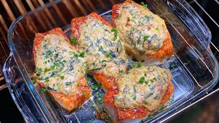 Easy Stuffed Salmon Super Tasty and extremely Yummy [upl. by Novyad335]