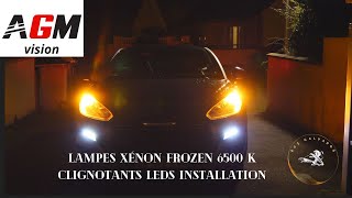 INSTALLATION AMPOULES XENON AGM VISION D1S FROZEN EFFECT 6500K  CLIGNOTANTS LEDS AVANTS RCZ [upl. by Nefen]