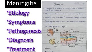 Meningitis ll BPharm ll Nursing ll BScll Free Lecture notes Pathophysiology Etiology Symptomsetc [upl. by Gnilrac]