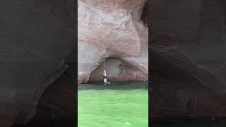 First Double Backflip  Lake Powell Rope Swing [upl. by Berlyn]