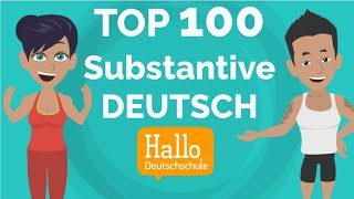 Deutsch lernen A1  TOP 100 Substantive  Artikel der die oder das [upl. by Nelg]