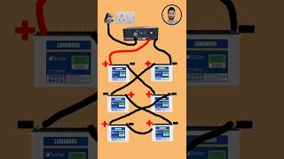 6 Battery with 1 inverter connection  Enverter battery connection sabimalikelectrician [upl. by Anifur981]