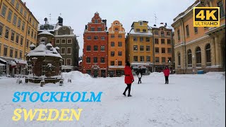 Stockholm  Sweden  Winter Walk  Old Town Gamla stan [upl. by Ecineg]