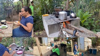 dia produtivo no sítio café da manhã pintamos o banheiro  pasta linpa alumínio e janta Ana Paula [upl. by Princess]