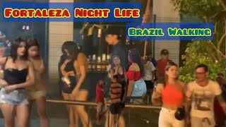 Brazil Fortaleza Nightlife Walking [upl. by Rehoptsirhc916]