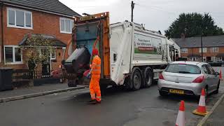 west Northants Council veolia Dennis elite 6 empying black refuse bins [upl. by Anihc]