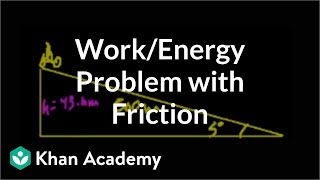 Workenergy problem with friction  Work and energy  Physics  Khan Academy [upl. by Noedig121]