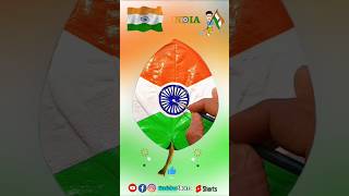 India flag 🇮🇳 Leaf 🌿 Painting Craft Beautiful Easy Drawing shorts youtubeshorts india viral [upl. by Aitnas]