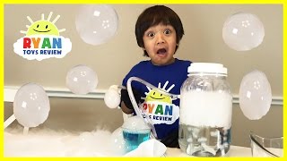 DRY ICE BOO BUBBLES Science Experiments for kids to do at home [upl. by Elauqsap]