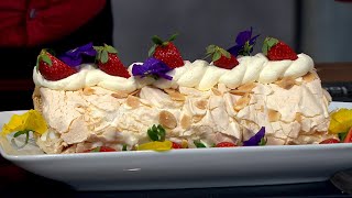 Rhubarb Meringue Roulade  Edward Hayden [upl. by Ydne147]