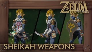 Zelda Breath of the Wild  All Sheikah Weapons Complete Set Location [upl. by Larimor]