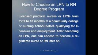 Choosing an LPN to RN Degree Program [upl. by Adirf]