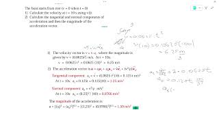 Example Two Normal and Tangential Components of Velocity and Acceleration [upl. by Aidin]