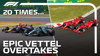 20 Times Sebastian Vettel Pulled Off An UNBELIEVABLE Overtake [upl. by Ssidnak173]