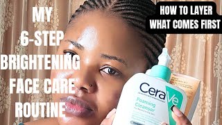 MY BRIGHTENING MORNING 6STEP SKINCARE ROUTINE FOR AN EXTREMELY GLOWY DEWY SKIN oilyskin glowy [upl. by Sanfourd]