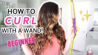 HOW TO CURL YOUR HAIR WITH A WAND FOR BEGINNERS  SIMPLIFIED AND MADE EASY  DUMMIES 101 [upl. by Aivan]