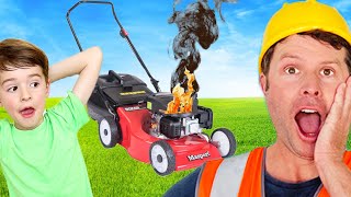 Lawn mower Garbage Truck Blippi Toy Fire Trucks for Kids Video  min min playtime [upl. by Suilenroc734]