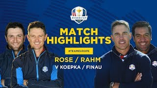 Rose amp Rahm vs Koepka amp Finau  Ryder Cup Friday Fourball Highlights [upl. by Wane]