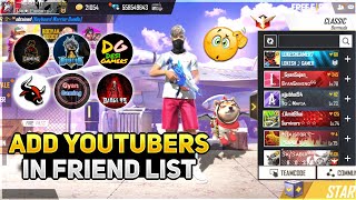 HOW TO ADD YOUTUBERS IN FRIEND LIST 🤔 l REAL TRICK TO ADD YOUTUBERS IN FRIEND LIST 🔥 l MoniezGaming [upl. by Adirehs]