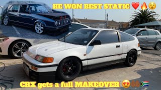 HONDA CRX calliper RESTORATION  Suspensions MODS 🔥❤️ CUSTOM MK1 TopHats 🇿🇦👌🏾 [upl. by Lehcer]