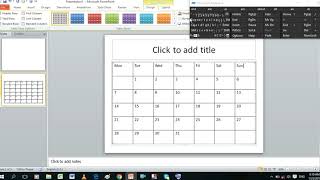 How to make calendar in MS PowerPoint [upl. by Ahsikrats]