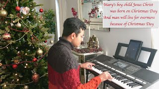 Marys Boy Child Long Time Ago In Bethlehem  Boney M version Keyboard instrumental with lyrics [upl. by Yebba]