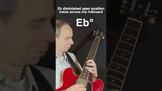 Eb diminished triads in open position across the fretboard guitar guitarpractice jazz chords [upl. by Ailecara]