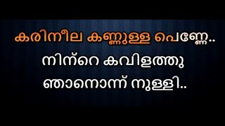 Karineela Kannulla Penne Karaoke With Lyrics Malayalam [upl. by Repotsirhc]