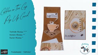 Käffchen  Latte love  Stampin Up  Coffee Tee Cup Pop Up Card [upl. by Nagam]