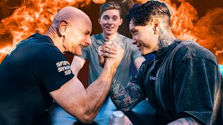 Chris Heria VS PRO Arm Wrestling GRANDPA [upl. by Dyob]