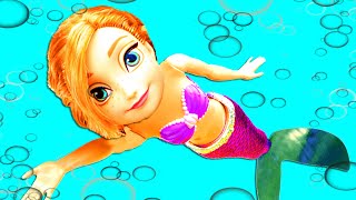 Frozen Elsa and Anna are Mermaids Disney Princess Mermaids With Ariel Merman Dolls Parody [upl. by Vano]