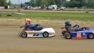 go kart racing at Marshall county mow karts Argos Indiana open outlaw class 7282024 [upl. by Harmonie]