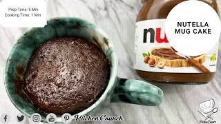 4 Ingredient Nutella Mug Cake Recipe  Easy and Quick Dessert [upl. by Tildie]