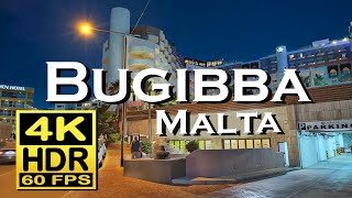 Buġibba  Malta in 4K 60fps HDR  UHD  Dolby Atmos 💖 The best places 👀  walking tour [upl. by Bee502]