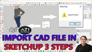 IMPORT CAD FILE IN SKETCHUP [upl. by Bilek293]