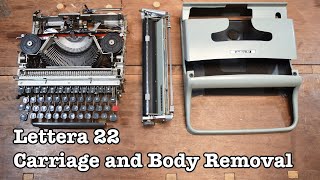 Olivetti Lettera 22 Typewriter Carriage and Frame Removal [upl. by Avraham351]