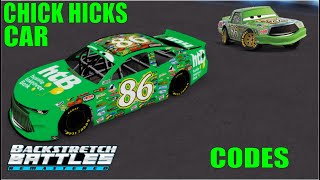 Chick Hicks Car Code Roblox Backstretch Battles [upl. by Montana]