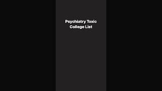 Psychiatry Toxic College List psychiatry toxiccollege ytshorts DrGarimaInsights [upl. by Scibert]