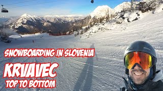 Krvavec Slovenia  Snowboarding From the Top to the Bottom  4K Uncut Sequence  Music [upl. by Nuahsyt]