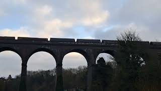 The wonderful Stourbridge viaduct with Tiny EWS Class 66 66011 crossing on a Round Oak to Margam [upl. by Lona]